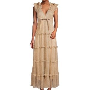 Metallic tiered gown